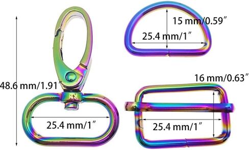 30 Pcs Antique Brass Purse Bag Making Hardware Include 10 pcs Swivel Snap Hook with 10 pcs D Rings and 10 pcs Adjuster Slider Buckles for Handbag Pet Collar Keychain Lanyard (1 Inch) in Saudi Arabia