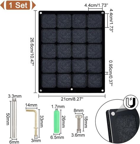 NBEADS Clear Acrylic Pin Display, 11.81x9.45x0.4 Inch Acrylic with Felt Commemorative Pin Display Tray 20 Grids Desktop Pin Organizer Holder Dust-Free Holder Board for Enamel Pin Jewelry Pin, White in Saudi Arabia