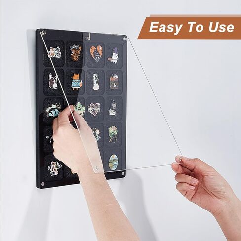 NBEADS Clear Acrylic Pin Display, 11.81x9.45x0.4 Inch Acrylic with Felt Commemorative Pin Display Tray 20 Grids Desktop Pin Organizer Holder Dust-Free Holder Board for Enamel Pin Jewelry Pin, White in Saudi Arabia