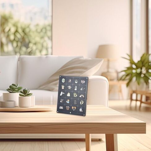 NBEADS Clear Acrylic Pin Display, 11.81x9.45x0.4 Inch Acrylic with Felt Commemorative Pin Display Tray 20 Grids Desktop Pin Organizer Holder Dust-Free Holder Board for Enamel Pin Jewelry Pin, White in Saudi Arabia