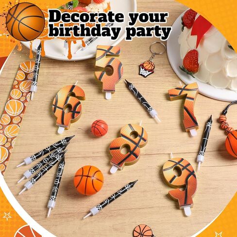 Photect 11 Pcs Basketball Birthday Candles Number 5-9 Candle Cake Topper Decor Basketball Themed Birthday Cake Decorations for Boys Girls Kids Party Supplies Decoration (Number 8) in Kuwait
