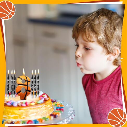 Photect 11 Pcs Basketball Birthday Candles Number 5-9 Candle Cake Topper Decor Basketball Themed Birthday Cake Decorations for Boys Girls Kids Party Supplies Decoration (Number 8) in Kuwait
