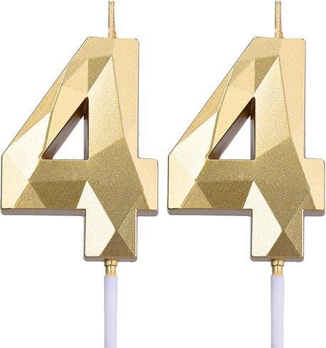 2 بوصة الأزرق 44 شموع عيد ميلاد، 3D الماس عدد 44 كعكة توبر للبنين بنات عيد ميلاد حزب زينة موضوع الحزب in Saudi Arabia