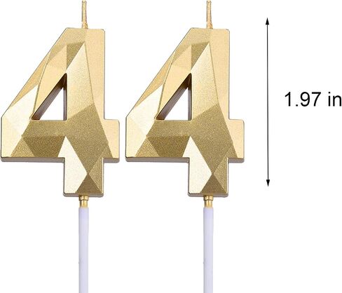 2 بوصة الأزرق 44 شموع عيد ميلاد، 3D الماس عدد 44 كعكة توبر للبنين بنات عيد ميلاد حزب زينة موضوع الحزب in Saudi Arabia