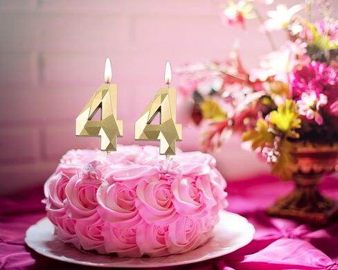 2 بوصة الأزرق 44 شموع عيد ميلاد، 3D الماس عدد 44 كعكة توبر للبنين بنات عيد ميلاد حزب زينة موضوع الحزب in Saudi Arabia