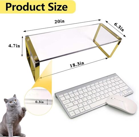 غطاء لوحة مفاتيح للقطط مقاس 20 بوصة، واقي من الأكريليك الشفاف وواقي لجسر لوحة المفاتيح وحامل شاشة مضاد للقطط in Kuwait