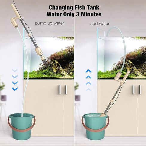 مكنسة كهربائية لتنظيف الحصى من بيدي، منظف الحصى لخزان الأسماك، مجموعة مكنسة كهربائية أوتوماتيكية 6 في 1 لتغيير المياه وغسل الرمال مع تدفق مياه قابل للتعديل، تيار مستمر 12 فولت، 18 وات in Kuwait