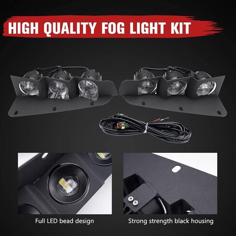 HAKA TOUGH LED مصابيح الضباب لعام 2021 2022 2023 Ford Bronco 2/4-Door، مجموعة مصابيح الضباب الأمامية السفلية مع دعامة، ملحقات تجميع مصابيح الجري النهارية البيضاء، قطعتان in Saudi Arabia