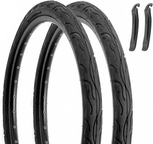 Hycline 26 Inch Bike Tires: 26x2.125 inch (57-559mm) Folding Replacement Puncture-Resistant Beach Cruiser Bicycle Tires for Hybrid Road or Urban City Commuter Bike in Saudi Arabia