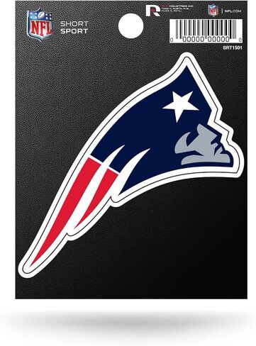 Rico Industries NFL Football New England Patriots Short Sport Decal 3.75' x 4.75' Die Cut Team Logo Short Sport Decal in Saudi Arabia
