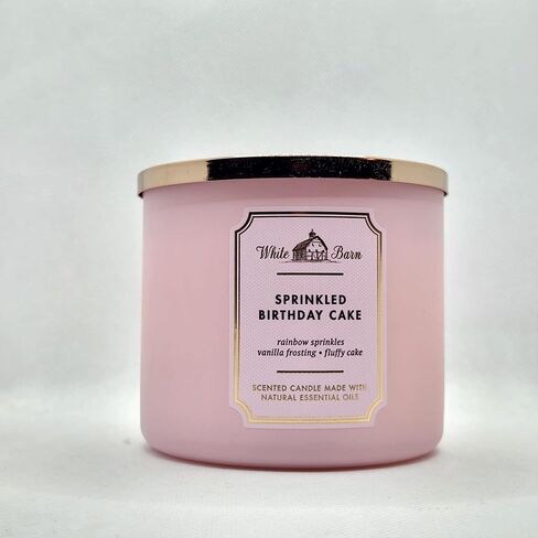Bath & Body Works, White Barn 3-Wick Candle w/Essential Oils - 14.5 oz - New Core Scents! (Sprinkled Birthday Cake) in Saudi Arabia