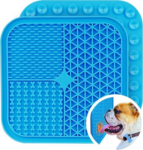 سجادة لعق الكلاب - سجادة تغذية الكلاب المحفزة مع أنماط تصميم متنوعة، أكواب شفط، مادة سيليكون آمنة للغسل في غسالة الأطباق لتشجيع التحفيز الذهني والإثراء للكلاب الصغيرة والكبيرة in Kuwait
