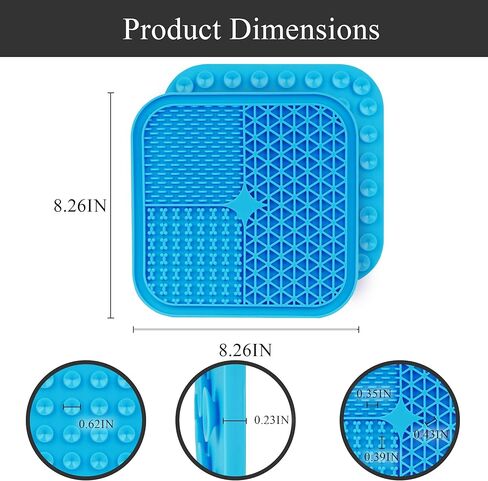 سجادة لعق الكلاب - سجادة تغذية الكلاب المحفزة مع أنماط تصميم متنوعة، أكواب شفط، مادة سيليكون آمنة للغسل في غسالة الأطباق لتشجيع التحفيز الذهني والإثراء للكلاب الصغيرة والكبيرة in Kuwait