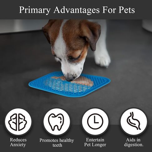 سجادة لعق الكلاب - سجادة تغذية الكلاب المحفزة مع أنماط تصميم متنوعة، أكواب شفط، مادة سيليكون آمنة للغسل في غسالة الأطباق لتشجيع التحفيز الذهني والإثراء للكلاب الصغيرة والكبيرة in Kuwait