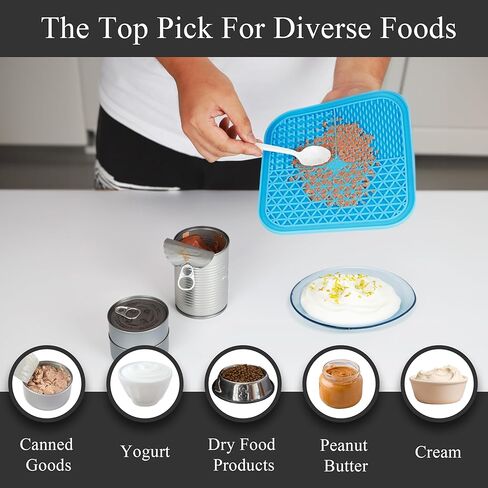 سجادة لعق الكلاب - سجادة تغذية الكلاب المحفزة مع أنماط تصميم متنوعة، أكواب شفط، مادة سيليكون آمنة للغسل في غسالة الأطباق لتشجيع التحفيز الذهني والإثراء للكلاب الصغيرة والكبيرة in Kuwait