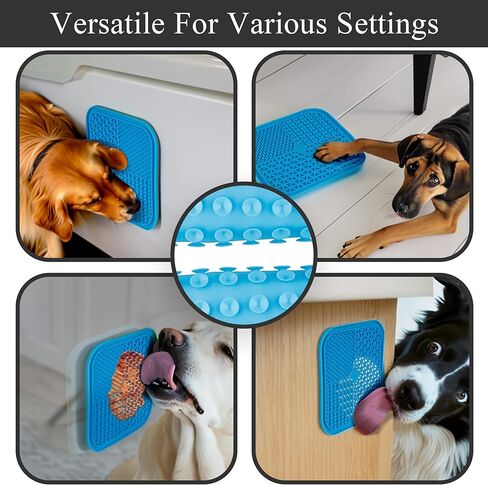 سجادة لعق الكلاب - سجادة تغذية الكلاب المحفزة مع أنماط تصميم متنوعة، أكواب شفط، مادة سيليكون آمنة للغسل في غسالة الأطباق لتشجيع التحفيز الذهني والإثراء للكلاب الصغيرة والكبيرة in Kuwait