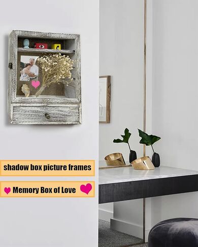 إطار صناديق الظل مقاس 11 × 14 مع درج واحد و3 أرفف قابلة للإزالة، وحقيبة عرض صندوق الظل العميق مع أرفف، وحقائب عرض بيضاء للزهور، والتذكارات، وحفلات الزفاف، والحرف اليدوية، والتذاكر والصور in Kuwait