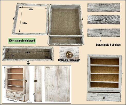 إطار صناديق الظل مقاس 11 × 14 مع درج واحد و3 أرفف قابلة للإزالة، وحقيبة عرض صندوق الظل العميق مع أرفف، وحقائب عرض بيضاء للزهور، والتذكارات، وحفلات الزفاف، والحرف اليدوية، والتذاكر والصور in Kuwait