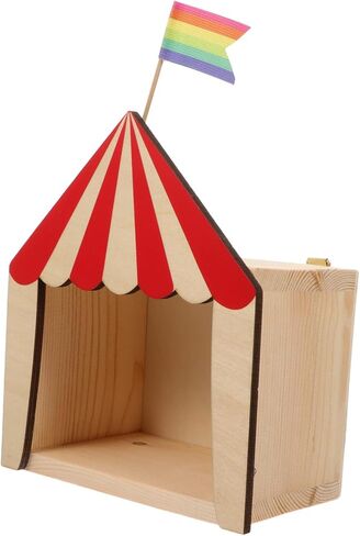 Abaodam 1 PC Theater Cabin Kids Wall Shelves House Decorations Decoraciones para Salas De Casa Storage Circus Shadow Box Desktop Display Box Desktop Case Adorable Storage Box Wooden in Saudi Arabia
