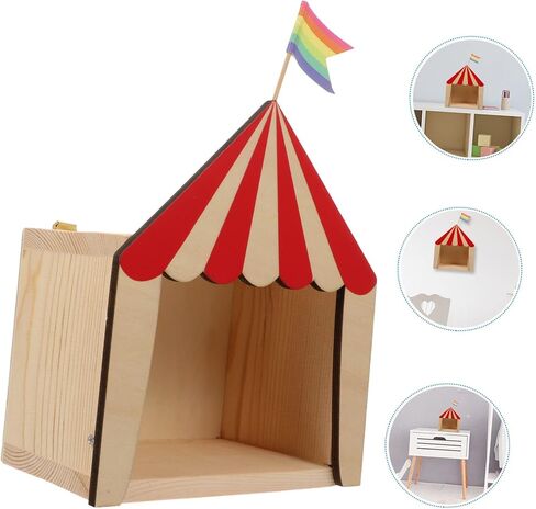 Abaodam 1 PC Theater Cabin Kids Wall Shelves House Decorations Decoraciones para Salas De Casa Storage Circus Shadow Box Desktop Display Box Desktop Case Adorable Storage Box Wooden in Saudi Arabia