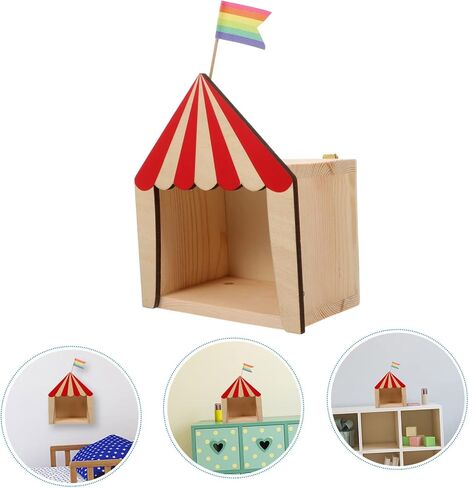Abaodam 1 PC Theater Cabin Kids Wall Shelves House Decorations Decoraciones para Salas De Casa Storage Circus Shadow Box Desktop Display Box Desktop Case Adorable Storage Box Wooden in Saudi Arabia