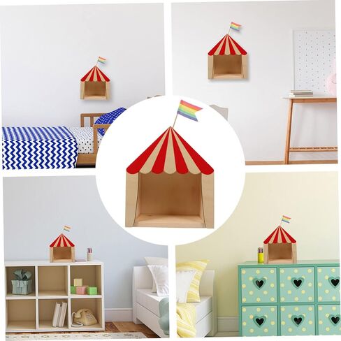 Abaodam 1 PC Theater Cabin Kids Wall Shelves House Decorations Decoraciones para Salas De Casa Storage Circus Shadow Box Desktop Display Box Desktop Case Adorable Storage Box Wooden in Saudi Arabia