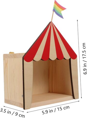 Abaodam 1 PC Theater Cabin Kids Wall Shelves House Decorations Decoraciones para Salas De Casa Storage Circus Shadow Box Desktop Display Box Desktop Case Adorable Storage Box Wooden in Saudi Arabia