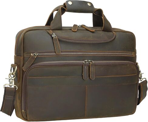 حقيبة كتف كلاسيكية للرجال من الجلد مقاس 15.6 بوصة من TIDING، حقيبة كتف للعمل والسفر in Kuwait