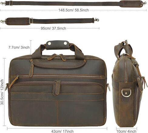 حقيبة كتف كلاسيكية للرجال من الجلد مقاس 15.6 بوصة من TIDING، حقيبة كتف للعمل والسفر in Kuwait