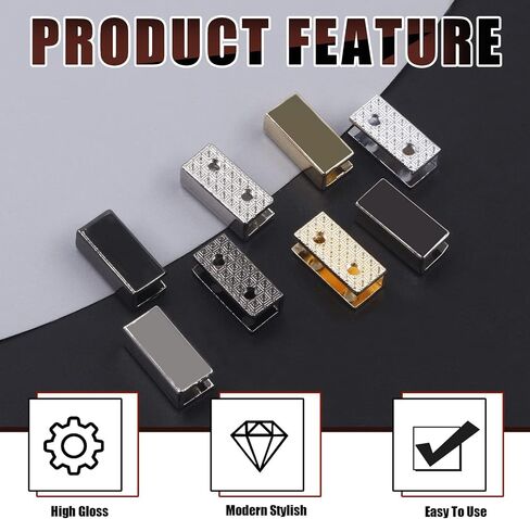 Hilitchi 16 Sets 0.75 Inch Bag Decorative Buckles for Purse, 4 Colors Zinc Alloy Clip Buckles Belt Buckle End Tips with Screws and Screwdriver, Strap End Caps Zipper Tip Webbing Tip for DIY Craft in Saudi Arabia