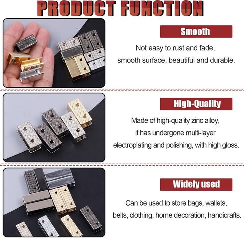 Hilitchi 16 Sets 0.75 Inch Bag Decorative Buckles for Purse, 4 Colors Zinc Alloy Clip Buckles Belt Buckle End Tips with Screws and Screwdriver, Strap End Caps Zipper Tip Webbing Tip for DIY Craft in Saudi Arabia