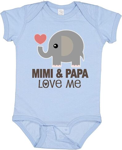 inktastic Mimi and Papa Love Me Elephant Baby Bodysuit in Saudi Arabia
