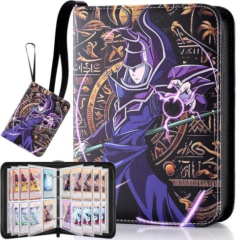 غلاف بطاقات التداول Bheddi متوافق مع بطاقات YGO، يحمل 400 بطاقة، حافظة كتب ألبوم بطاقات TCG مع سحاب لـ PTCG MTG YGO (الساحر) in Kuwait