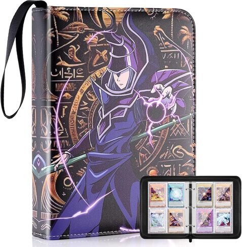 غلاف بطاقات التداول Bheddi متوافق مع بطاقات YGO، يحمل 400 بطاقة، حافظة كتب ألبوم بطاقات TCG مع سحاب لـ PTCG MTG YGO (الساحر) in Kuwait