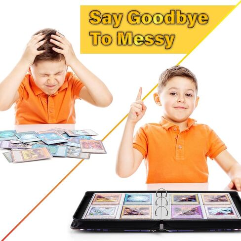 غلاف بطاقات التداول Bheddi متوافق مع بطاقات YGO، يحمل 400 بطاقة، حافظة كتب ألبوم بطاقات TCG مع سحاب لـ PTCG MTG YGO (الساحر) in Kuwait