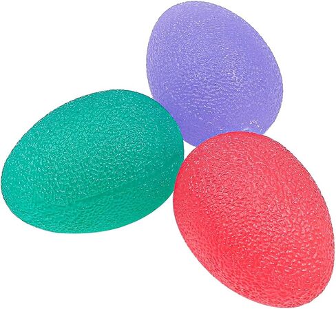 3 Pcs Hand Grip Strength Trainer Stress Relief Balls Gel Hand Exercise Balls for Adults and Kids Trainning Stress Relief Grip Strengthening(Pink Green Purple) in Saudi Arabia