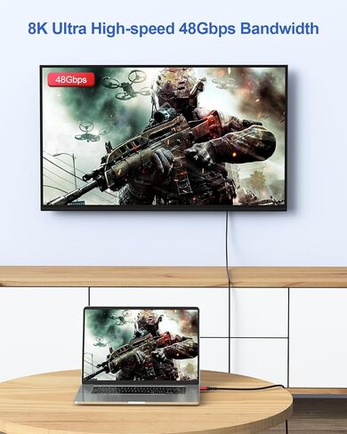 كابل HDMI ARC/eARC لمكبرات الصوت إلى التلفزيون 10 أقدام، 8K@60 هرتز eARC كابل HDMI Dolby Atmos 48 جيجابت في الثانية كابل HDMI عالي السرعة (4K@120 هرتز 2K 3D HDR HDCP 2.2&2.3) لتلفزيون Vizio Samsung Bose Sound bar UHD in Kuwait