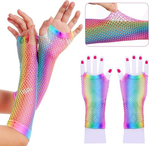 80s زي اكسسوارات ملابس توتو تنورة تدفئة الساق قفازات شبكة صيد السمك مصراع زجاج عقال قلادة للنساء 80s حفلة الهالوين in Kuwait