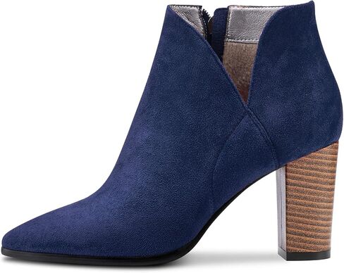 DearOnly Womens Short Bootie Ankle Boots Pointed Toe Block Chunky High Heel Suede Dress Shoes Vintage Classic Zipper 3 Inch in Saudi Arabia