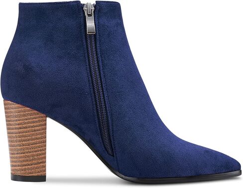 DearOnly Womens Short Bootie Ankle Boots Pointed Toe Block Chunky High Heel Suede Dress Shoes Vintage Classic Zipper 3 Inch in Saudi Arabia