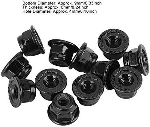 RC Nuts, 12PCS Non Slip Tire 4mm Lock Nut Compatible with TRX4 TRX6 SCX10 1/10 RC Model Car(Black) in Saudi Arabia