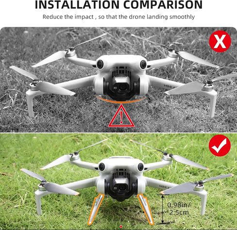 REYGEAK Mini 4 Pro Landing Gear Leg Foldable Extended Kit Landing Leg Protector Extended Propeller Holder Strap for DJI Mini 4 Pro Drone Accessories in Saudi Arabia