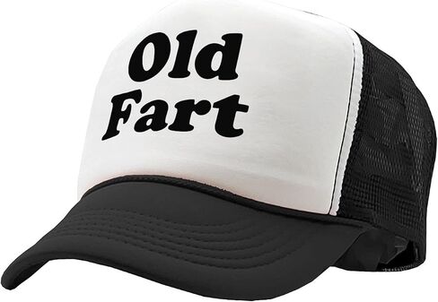 Old Fart - Funny Over The Hill Joke Gag - Vintage Retro Style Trucker Cap Hat in Saudi Arabia