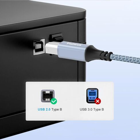 USB B to USB C Printer Cable 1m （3.3 FT ） with USB A to USB C Female Adapter, Compatible with MacBook Pro/Air, Yamaha Piano Keyboard, DAC, iPad DJ Controller MIDI Cable in Saudi Arabia