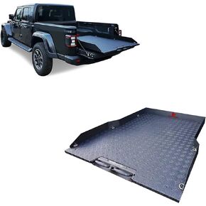 Black Horse Off Road Slide Tray Textured Black Compatible with 2016-2023 Toyota Tacoma|2015-2022 Chevrolet Colorado|2019-2023 Ford Ranger|2022-2023 Nissan Frontier|2021-2023 Jeep Gladiator-BSCP03B