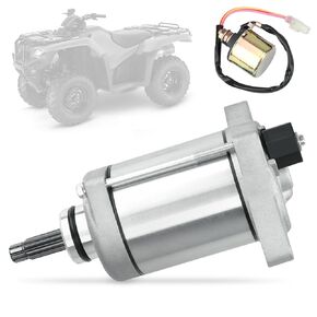Starter Motor & Starter Solenoid Relay 31200-HP5-601 31200-HR0-F01 Compatible with Honda Rancher 420 TRX420FA,TRX420FE,TRX420FM,TRX420TE;Foreman 500 TRX500FA,TRX500FM;Pioneer 500 SXS500M,SXS500M2