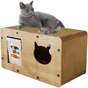 Cat Scratcher Cardboard, Cat Scratching Board, Cat Scratching Post for Indoor Cats as Tunnel and Sofa