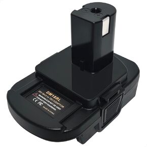 DM18RL Battery Adapter Converter with USB Port, Convert from Dewalt 20V & Milwaukee 18V M18 Li-Ion Battery to Ryobi 18V P108 ABP1801 Battery
