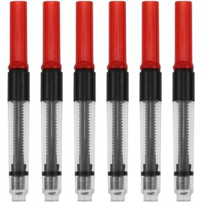 6Pcs Red Aperture 4mm Fountain Pen Ink Cartridge Converter Pen Ink Converter Ink Plunger Converter for Most Pens，Pens and Refills，Fountain Pens