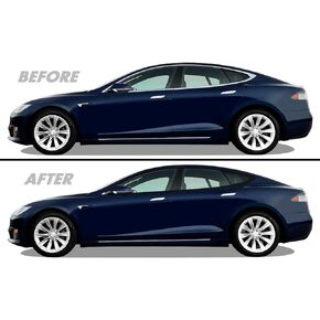 SlickMod Chrome Delete Blackout Vinyl Overlay for Tesla Model S - Complete KIT + Extra Side (1. Complete Kit, Gloss Black)